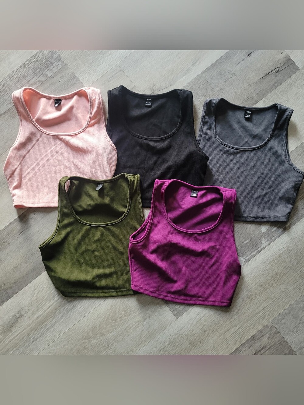 5 Shein Sleeveless Crop Tops Womens Medium Various Colors Closet Staples Minimal